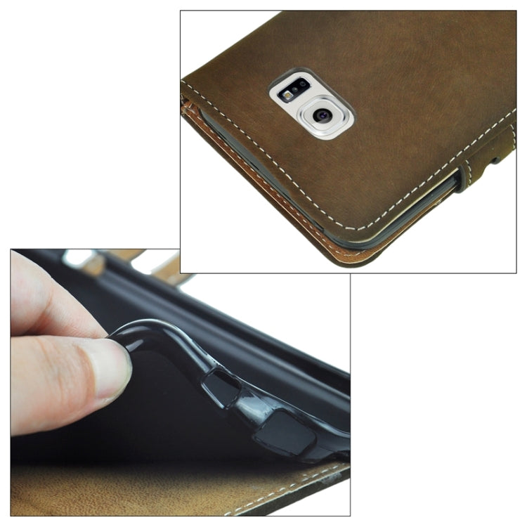 For Galaxy S6 Edge+ Horizontal Flip Leather Case with Holder & Card Slots & Wallet
