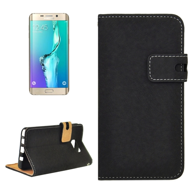 For Galaxy S6 Edge+ Horizontal Flip Leather Case with Holder & Card Slots & Wallet