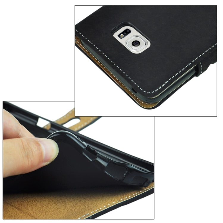 For Galaxy S6 Edge+ Horizontal Flip Leather Case with Holder & Card Slots & Wallet