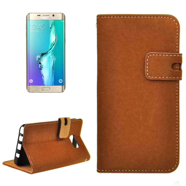 For Galaxy S6 Edge+ Horizontal Flip Leather Case with Holder & Card Slots & Wallet