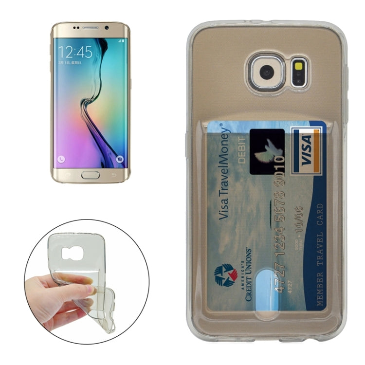 For Galaxy S6 Edge / G925 Ultrathin TPU Case with Card Slot