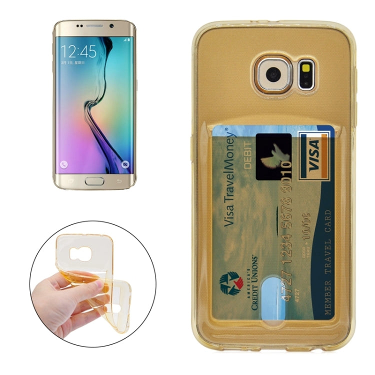 For Galaxy S6 Edge / G925 Ultrathin TPU Case with Card Slot
