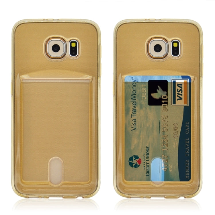 For Galaxy S6 Edge / G925 Ultrathin TPU Case with Card Slot