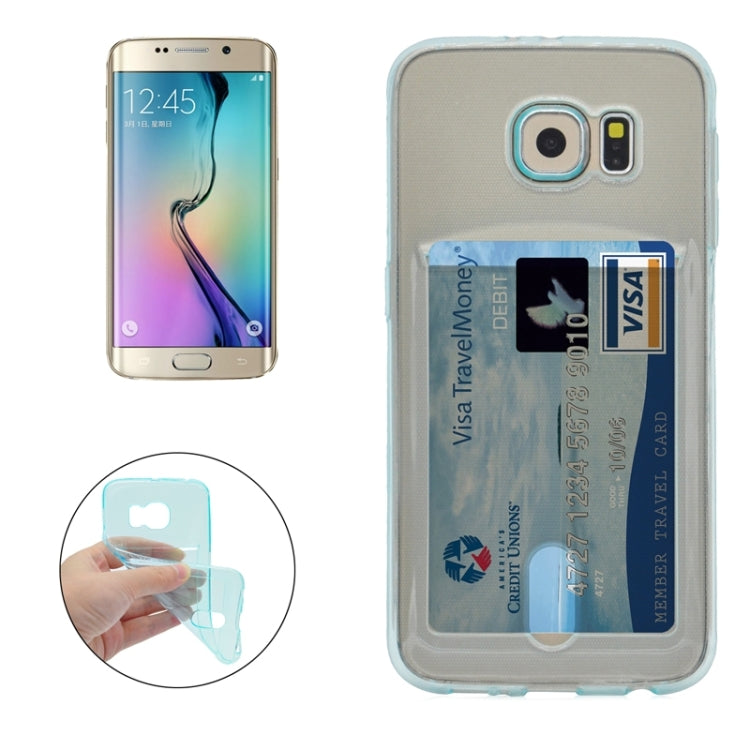 For Galaxy S6 Edge / G925 Ultrathin TPU Case with Card Slot