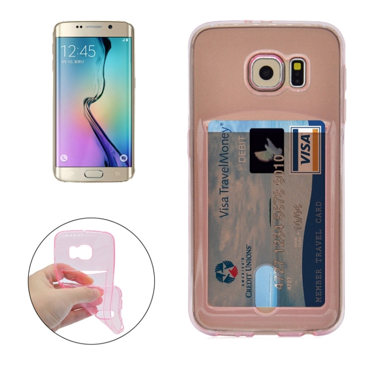 For Galaxy S6 Edge / G925 Ultrathin TPU Case with Card Slot