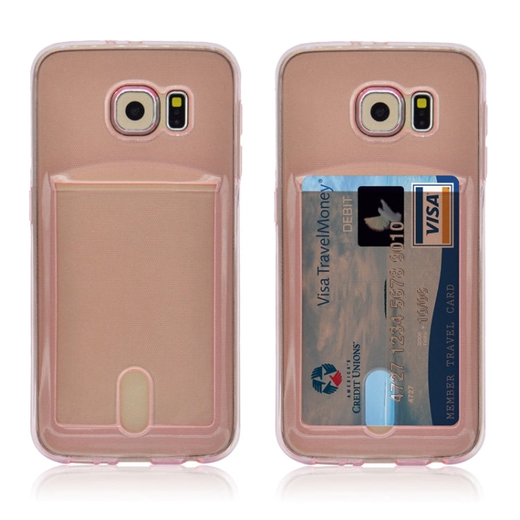 For Galaxy S6 Edge / G925 Ultrathin TPU Case with Card Slot