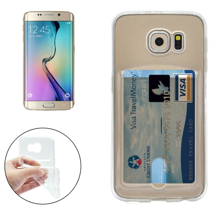For Galaxy S6 Edge / G925 Ultrathin TPU Case with Card Slot