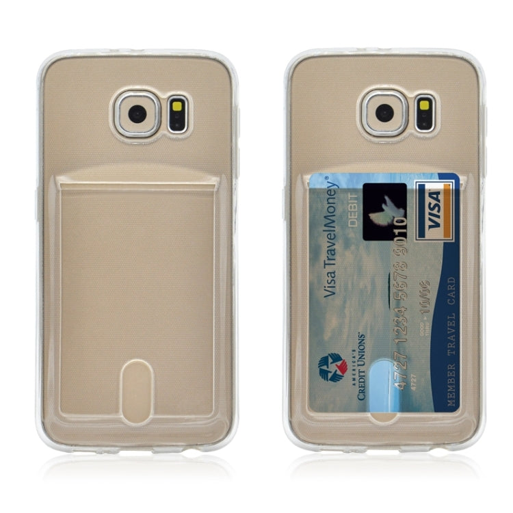 For Galaxy S6 Edge / G925 Ultrathin TPU Case with Card Slot