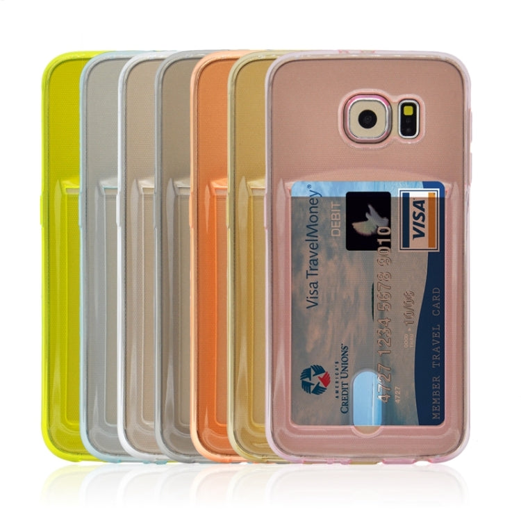 For Galaxy S6 Edge / G925 Ultrathin TPU Case with Card Slot