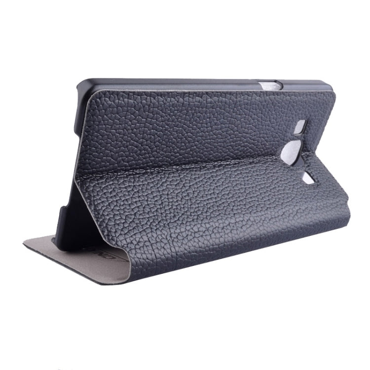 Litchi Texture Solid Color Horizontal Flip Leather Case with Holder & Caller ID Window for Galaxy A5 / A500F