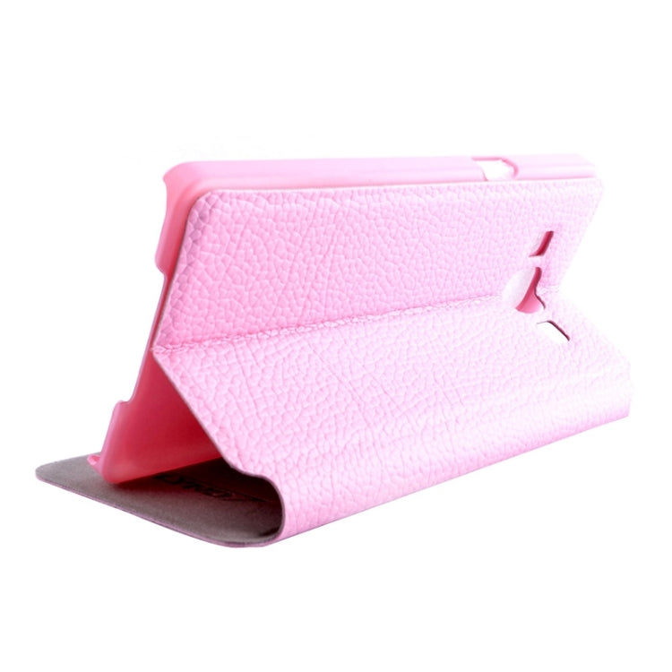 Litchi Texture Solid Color Horizontal Flip Leather Case with Holder & Caller ID Window for Galaxy A5 / A500F