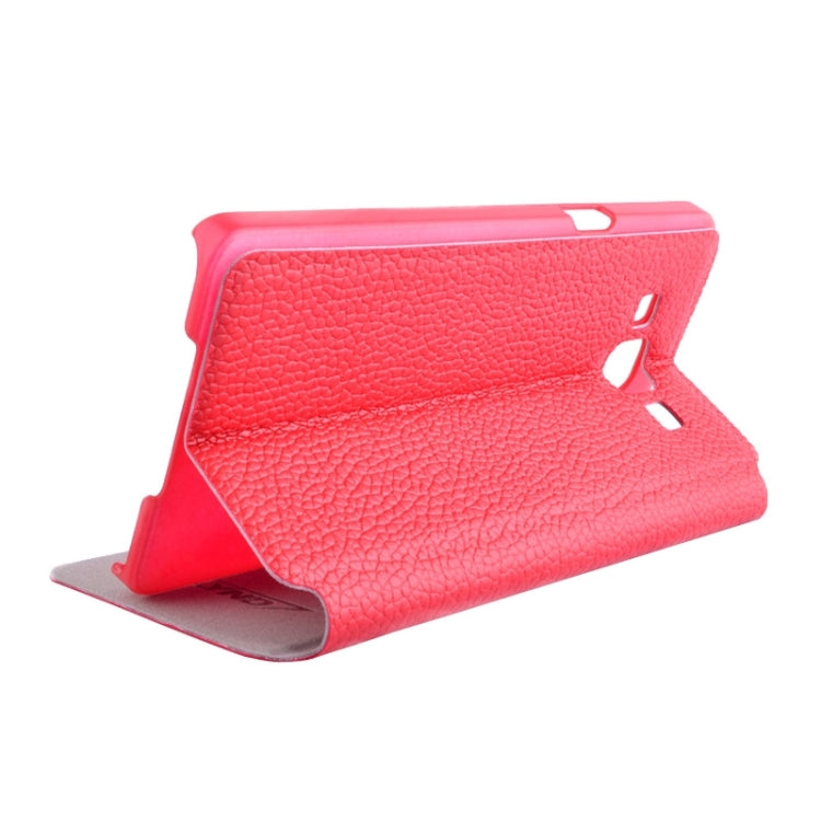 Litchi Texture Solid Color Horizontal Flip Leather Case with Holder & Caller ID Window for Galaxy A5 / A500F