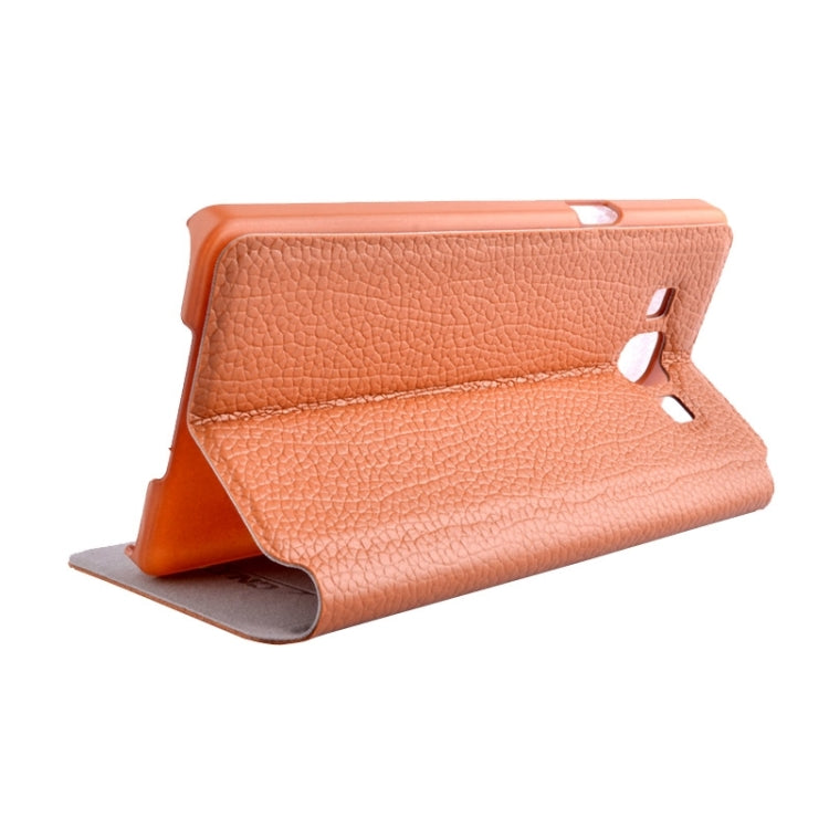Litchi Texture Solid Color Horizontal Flip Leather Case with Holder & Caller ID Window for Galaxy A5 / A500F