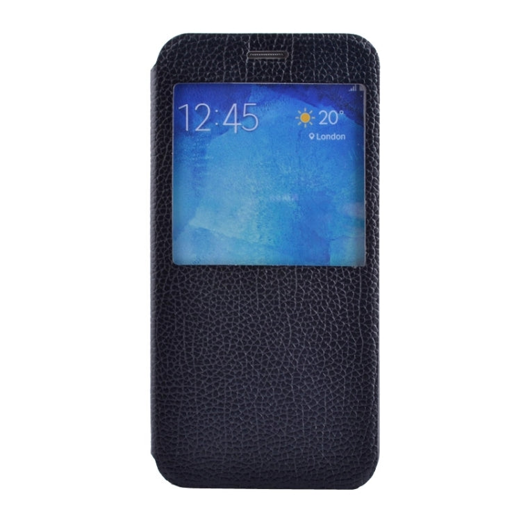 Litchi Texture Solid Color Horizontal Flip Leather Case with Holder & Caller ID Window for Galaxy A8 / A800F