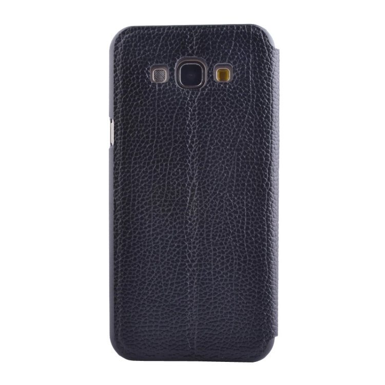 Litchi Texture Solid Color Horizontal Flip Leather Case with Holder & Caller ID Window for Galaxy A8 / A800F