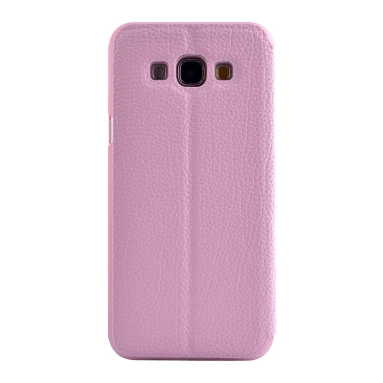 Litchi Texture Solid Color Horizontal Flip Leather Case with Holder & Caller ID Window for Galaxy A8 / A800F