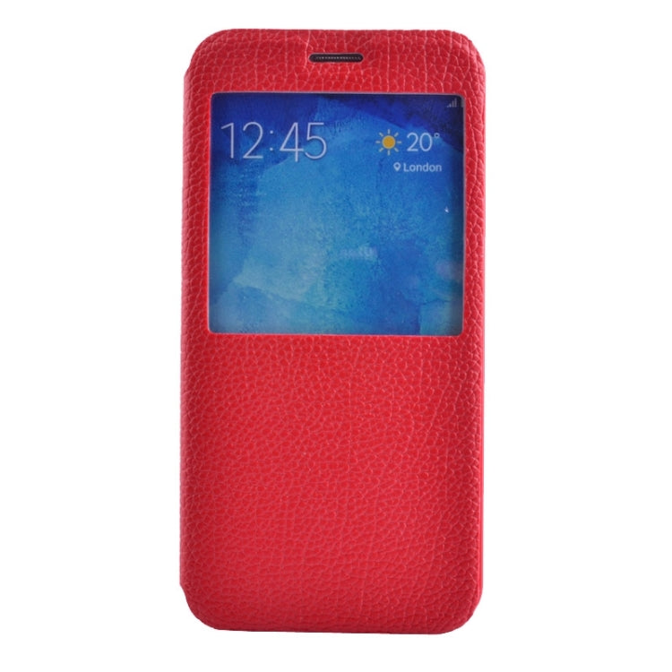 Litchi Texture Solid Color Horizontal Flip Leather Case with Holder & Caller ID Window for Galaxy A8 / A800F