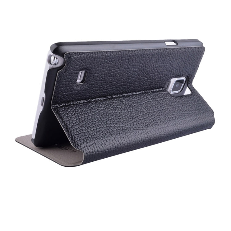 Litchi Texture Solid Color Horizontal Flip Leather Case with Holder & Caller ID Window for Galaxy Note 4 / N910