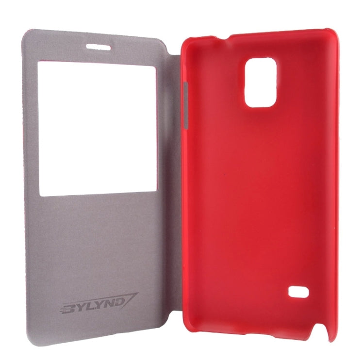 Litchi Texture Solid Color Horizontal Flip Leather Case with Holder & Caller ID Window for Galaxy Note 4 / N910