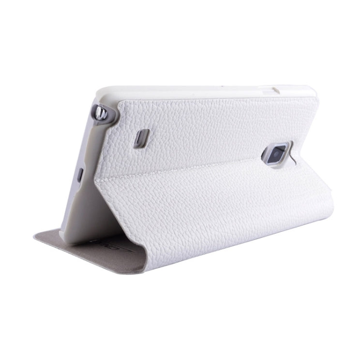 Litchi Texture Solid Color Horizontal Flip Leather Case with Holder & Caller ID Window for Galaxy Note 4 / N910