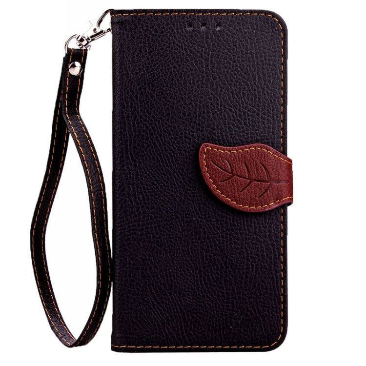 Leaf Magnetic Snap Litchi Texture Horizontal Flip Leather Case with Card Slots & Holder & Wallet & Lanyard for Galaxy Note 5 / N9200