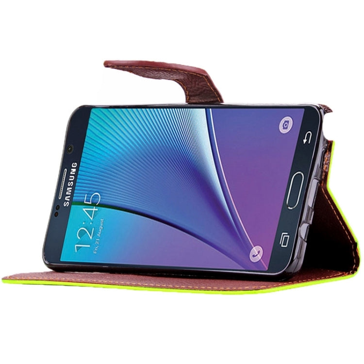 Leaf Magnetic Snap Litchi Texture Horizontal Flip Leather Case with Card Slots & Holder & Wallet & Lanyard for Galaxy Note 5 / N9200
