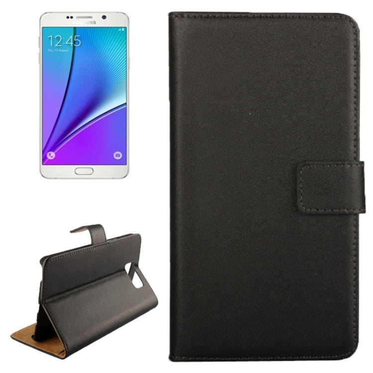Cowhide Texture Horizontal Flip Genuine leather Case with Card Slot & Holder for Galaxy Note 5 / N9200