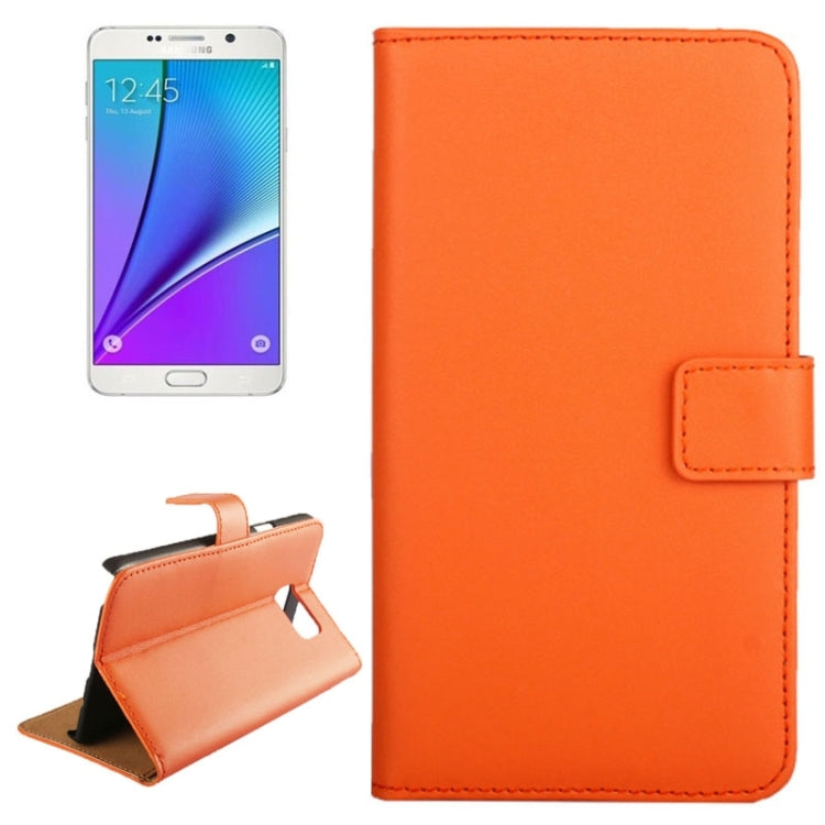 Cowhide Texture Horizontal Flip Genuine leather Case with Card Slot & Holder for Galaxy Note 5 / N9200