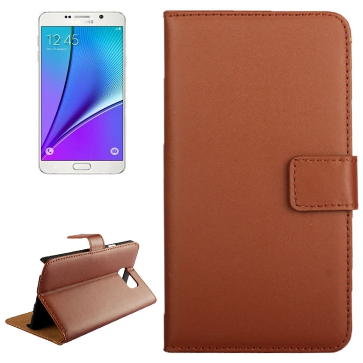 Cowhide Texture Horizontal Flip Genuine leather Case with Card Slot & Holder for Galaxy Note 5 / N9200
