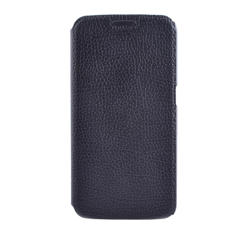 For Galaxy S6 Edge / G925 Litchi Texture Solid Color Horizontal Flip Leather Case with Holder & Card Slots