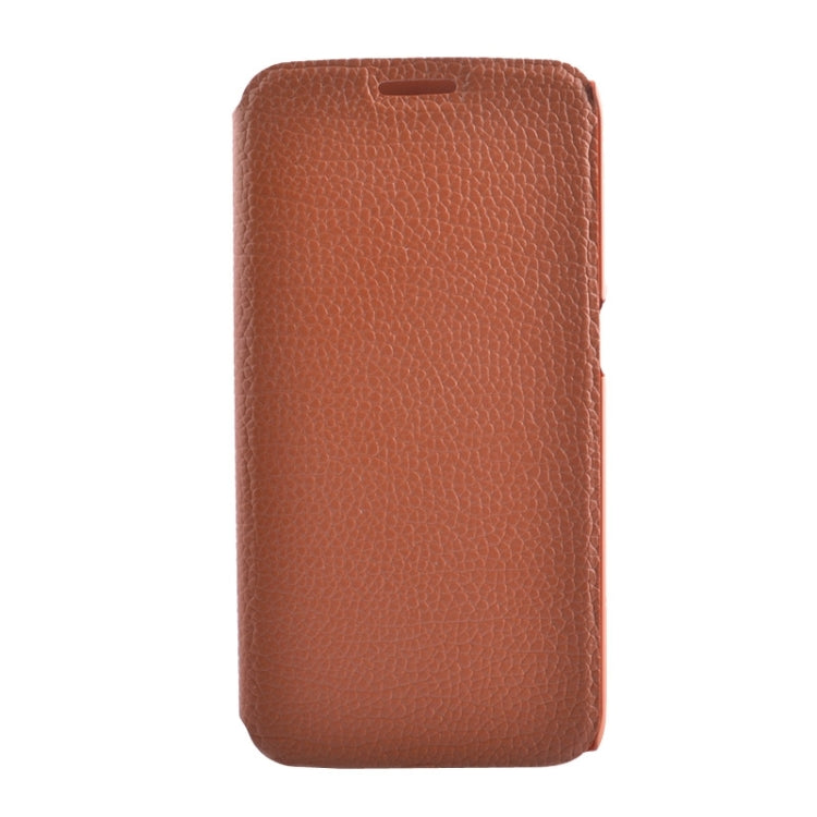 For Galaxy S6 Edge / G925 Litchi Texture Solid Color Horizontal Flip Leather Case with Holder & Card Slots