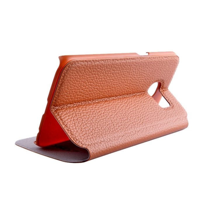For Galaxy S6 Edge / G925 Litchi Texture Solid Color Horizontal Flip Leather Case with Holder & Card Slots