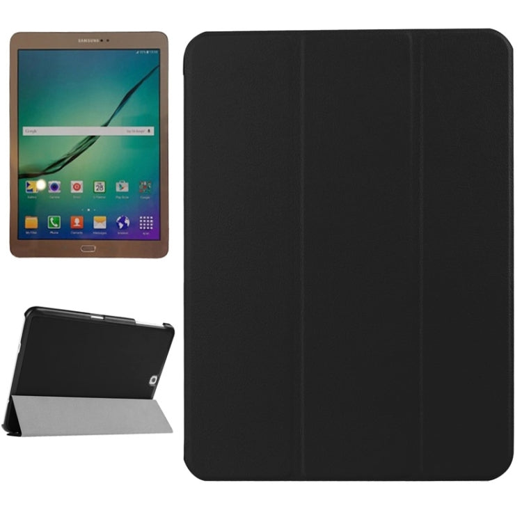 Karst Texture Horizontal Flip Solid Color Leather Case with Three-Folding Holder for Galaxy Tab S2 9.7 / T815