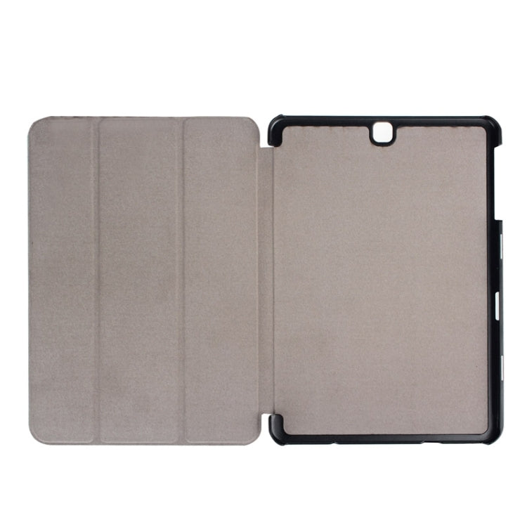 Karst Texture Horizontal Flip Solid Color Leather Case with Three-Folding Holder for Galaxy Tab S2 9.7 / T815