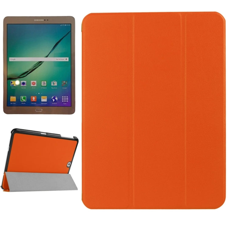 Karst Texture Horizontal Flip Solid Color Leather Case with Three-Folding Holder for Galaxy Tab S2 9.7 / T815
