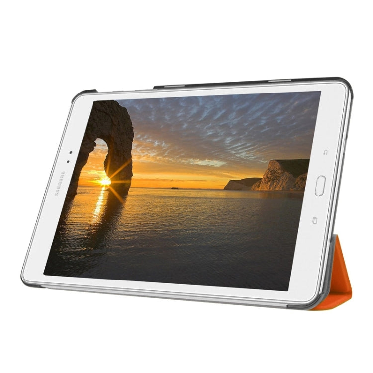 Karst Texture Horizontal Flip Solid Color Leather Case with Three-Folding Holder for Galaxy Tab S2 9.7 / T815
