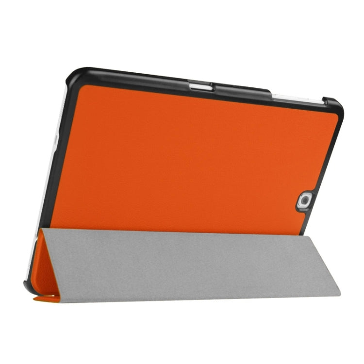 Karst Texture Horizontal Flip Solid Color Leather Case with Three-Folding Holder for Galaxy Tab S2 9.7 / T815