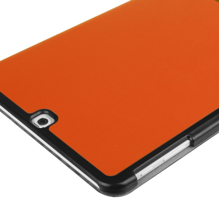 Karst Texture Horizontal Flip Solid Color Leather Case with Three-Folding Holder for Galaxy Tab S2 9.7 / T815
