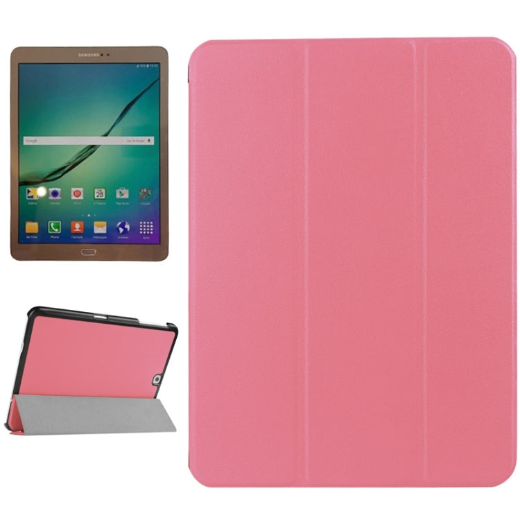 Karst Texture Horizontal Flip Solid Color Leather Case with Three-Folding Holder for Galaxy Tab S2 9.7 / T815
