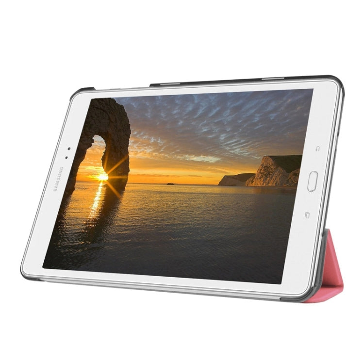 Karst Texture Horizontal Flip Solid Color Leather Case with Three-Folding Holder for Galaxy Tab S2 9.7 / T815