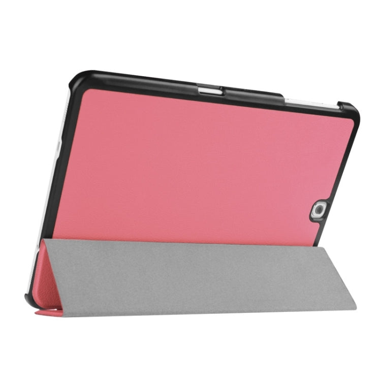 Karst Texture Horizontal Flip Solid Color Leather Case with Three-Folding Holder for Galaxy Tab S2 9.7 / T815