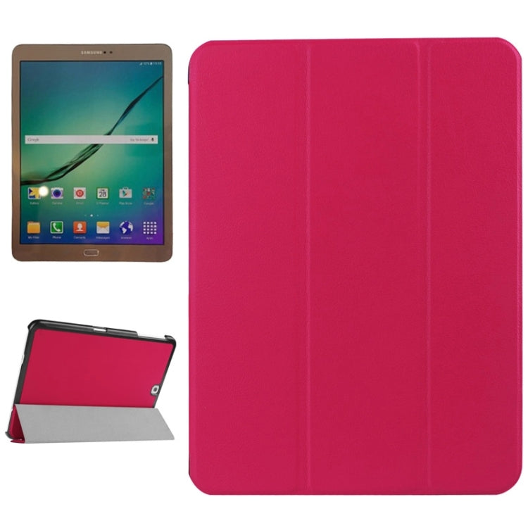 Karst Texture Horizontal Flip Solid Color Leather Case with Three-Folding Holder for Galaxy Tab S2 9.7 / T815