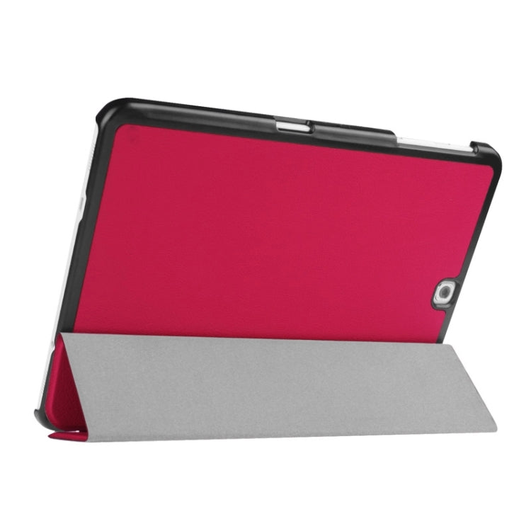 Karst Texture Horizontal Flip Solid Color Leather Case with Three-Folding Holder for Galaxy Tab S2 9.7 / T815