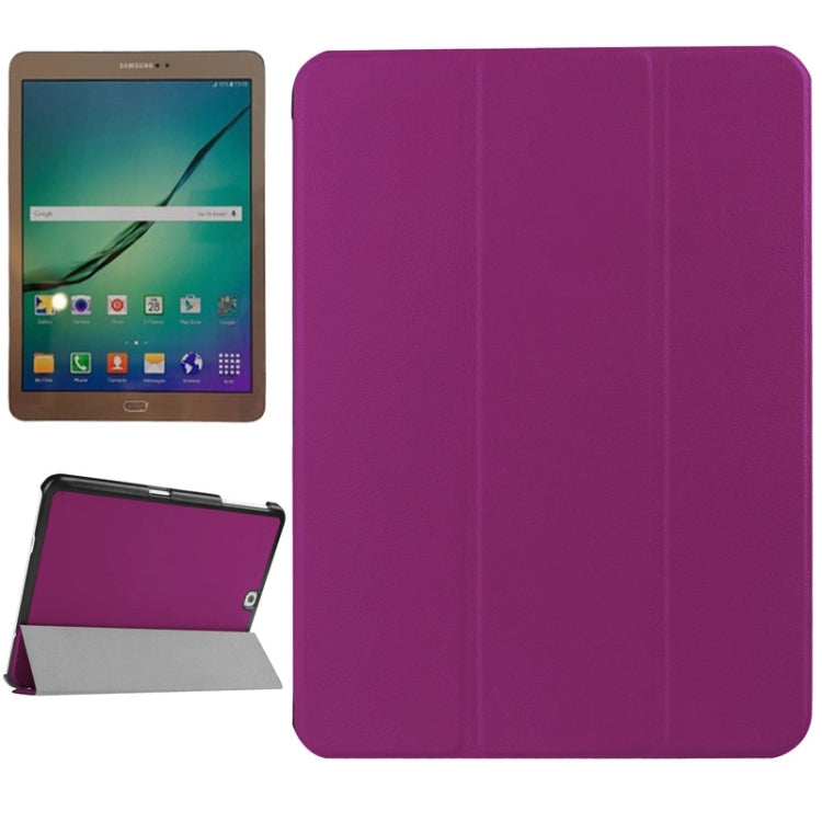 Karst Texture Horizontal Flip Solid Color Leather Case with Three-Folding Holder for Galaxy Tab S2 9.7 / T815