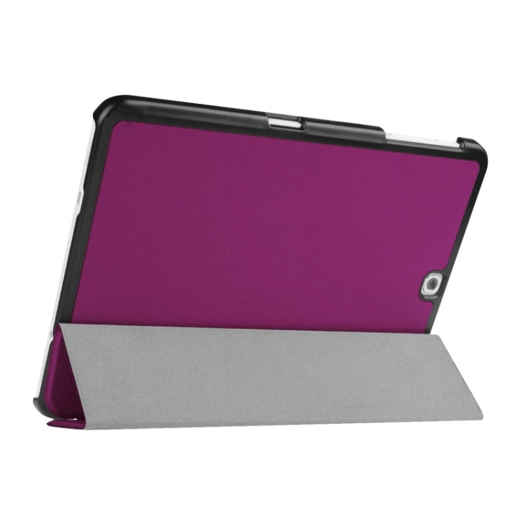 Karst Texture Horizontal Flip Solid Color Leather Case with Three-Folding Holder for Galaxy Tab S2 9.7 / T815