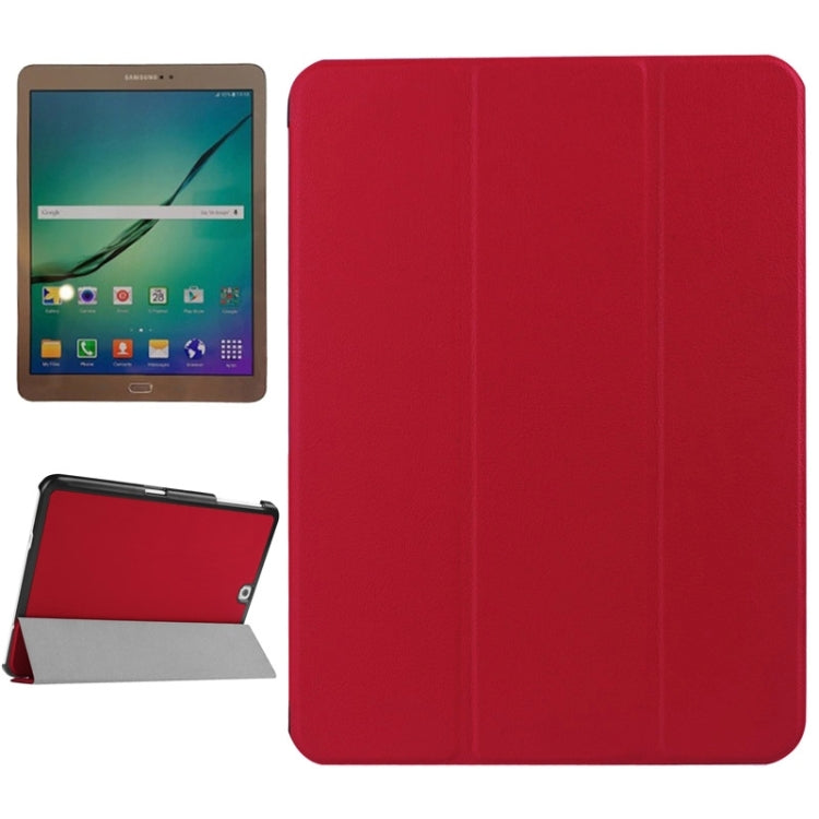Karst Texture Horizontal Flip Solid Color Leather Case with Three-Folding Holder for Galaxy Tab S2 9.7 / T815