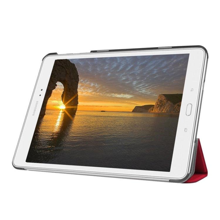 Karst Texture Horizontal Flip Solid Color Leather Case with Three-Folding Holder for Galaxy Tab S2 9.7 / T815
