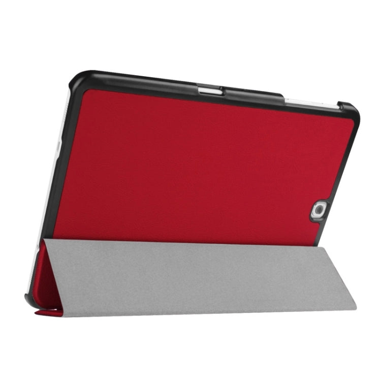 Karst Texture Horizontal Flip Solid Color Leather Case with Three-Folding Holder for Galaxy Tab S2 9.7 / T815