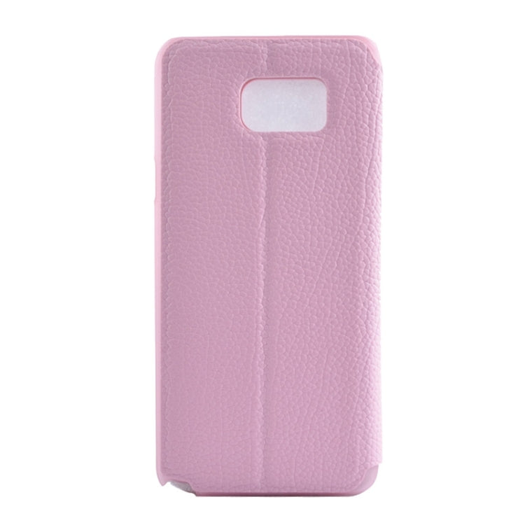 Litchi Texture Solid Color Horizontal Flip Leather Case with Holder & Caller ID Window for Galaxy Note 5 / N9200