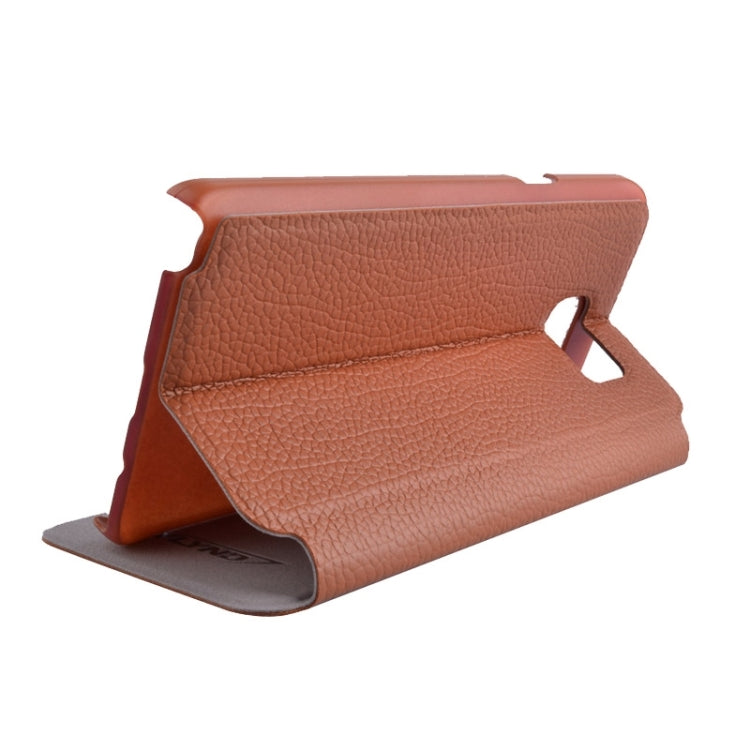 Litchi Texture Solid Color Horizontal Flip Leather Case with Holder & Caller ID Window for Galaxy Note 5 / N9200